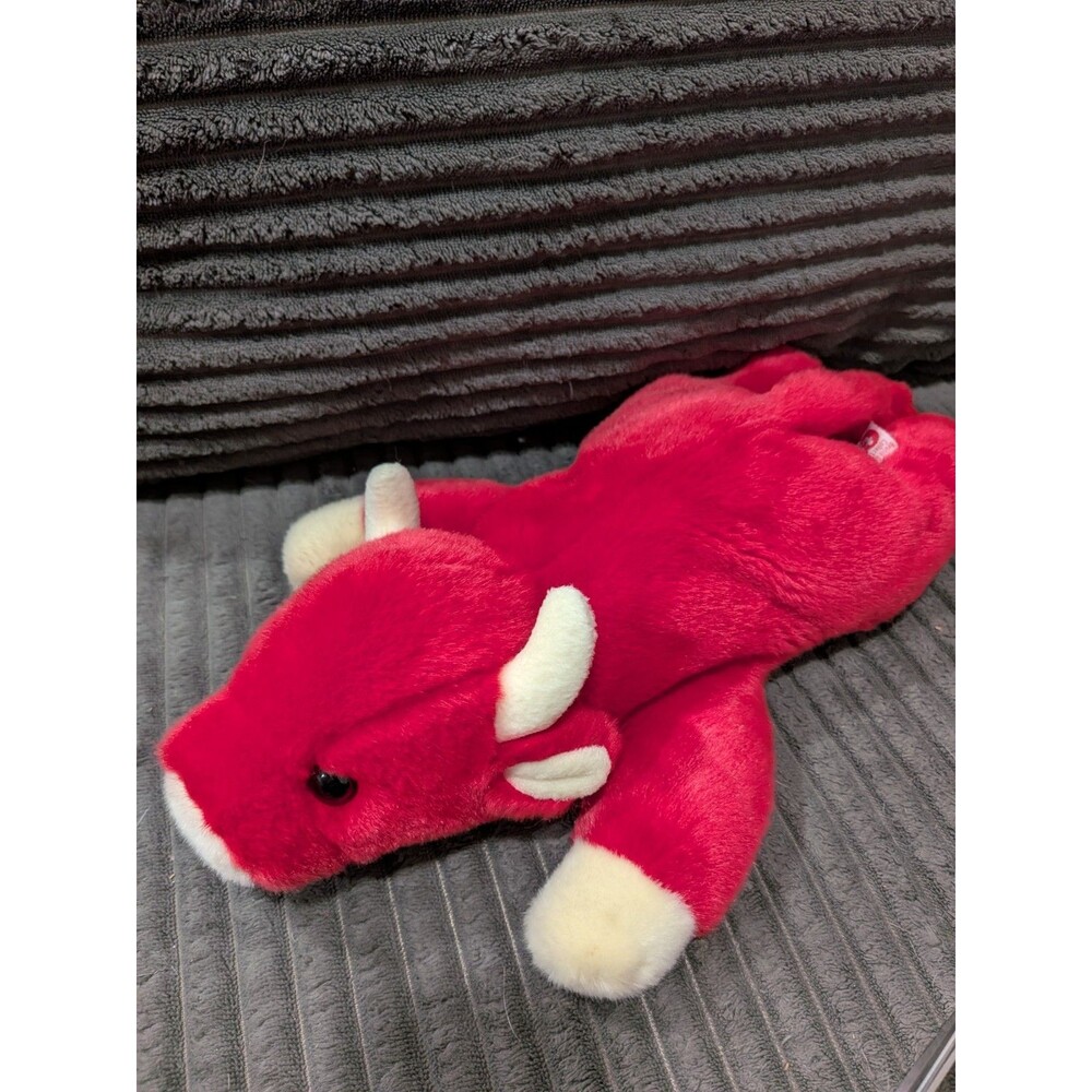 Vintage 1998 Ty Beanie Buddy Snort the Bull 14" Plush Stuffed Animal Red